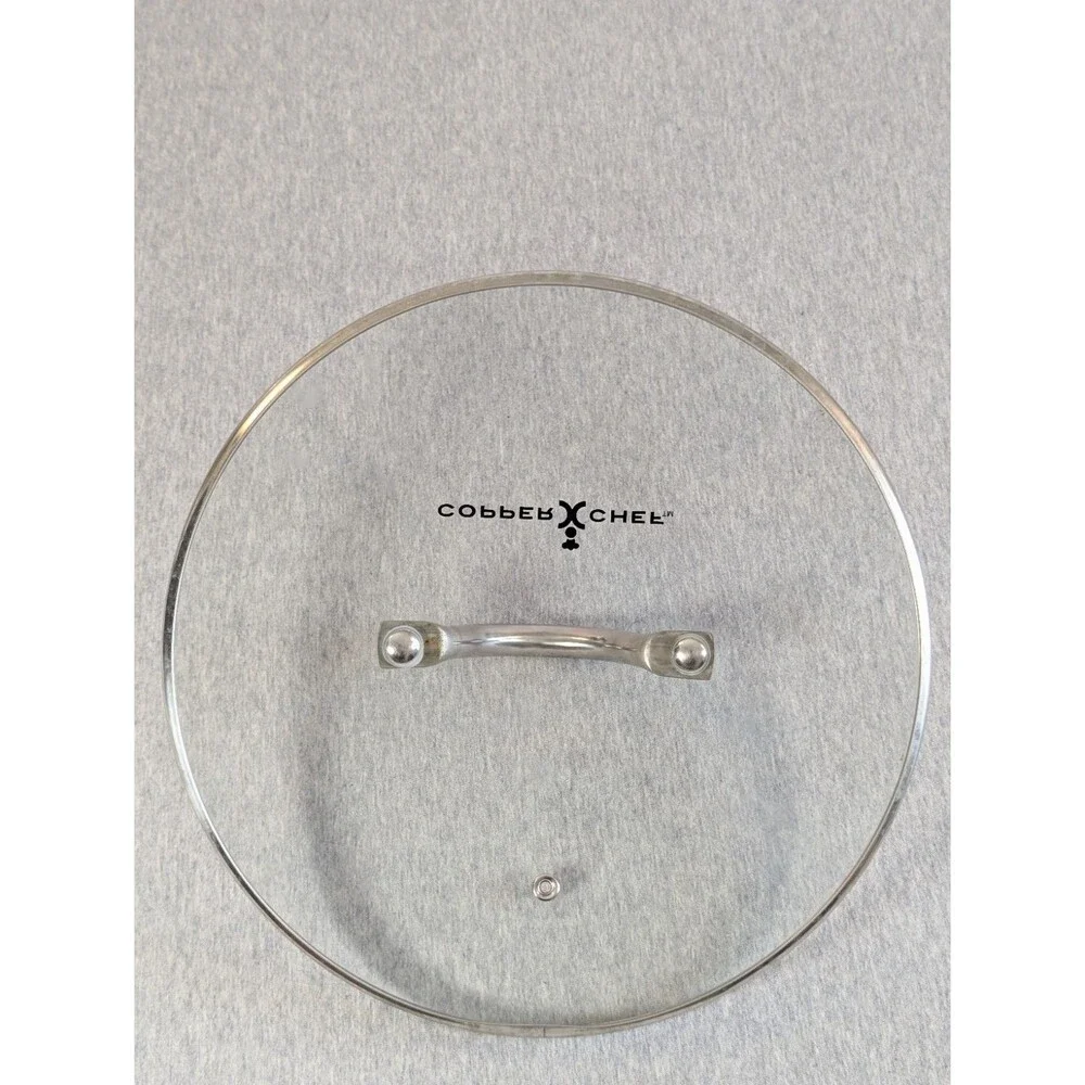 Copper Chef Round Clear Glass Lid w/ Stainless Steel Rim Vent Hole 10